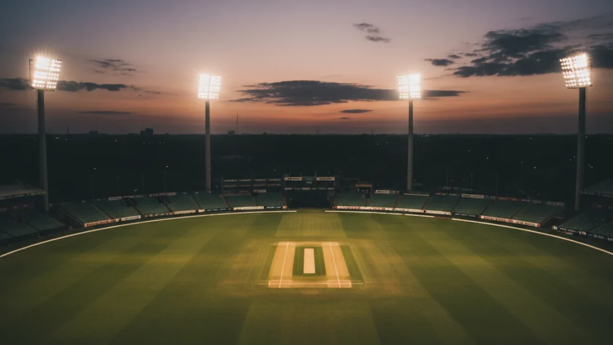 Floodlit cricket ground representing GoExch9 live cricket match odds and fancy session markets